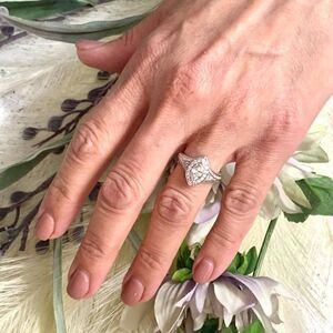 Diamond Ring Size 6.5 14k White Gold 0.45 TCW 4.88g Certified $5,950 120603